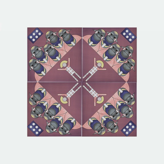 Дизайнерская плитка с узором «Мангалоры. Пурпурный»